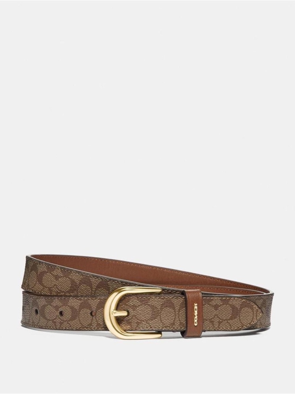 Coach Women's Classic Signature Canvas Belt | Tan | M‎